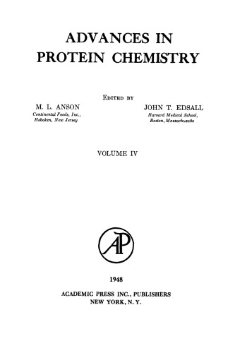 Advances in Protein Chemistry, 4