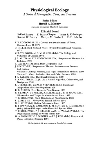Resource Physiology of Conifers. Acquisition, Allocation, and Utilization