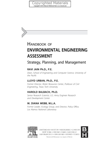 Handbook of Environmental Engineering Assessment - Strategy, Planning, and Management