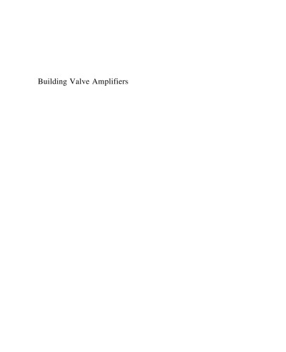 Building valve amplifiers