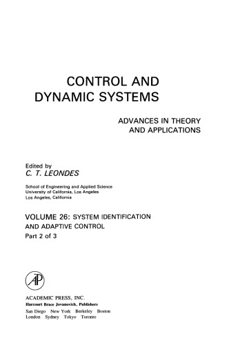 System Identification and Adaptive Control, Part 2 of 3
