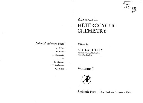 Advances in Heterocyclic Chemistry