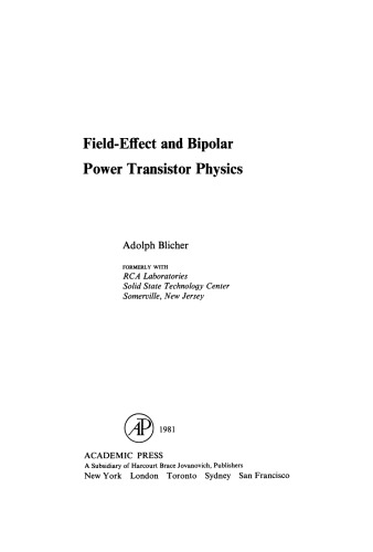 Field-Effect and Bipolar Power Transistor Physics