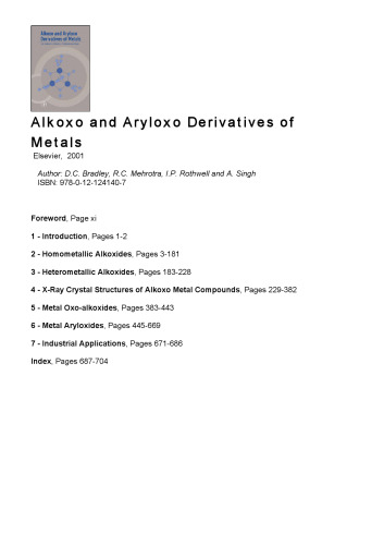 Alkoxo and Aryloxo Derivatives of Metals