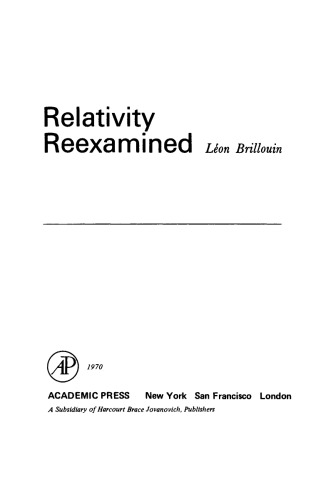 Relativity Reexamined