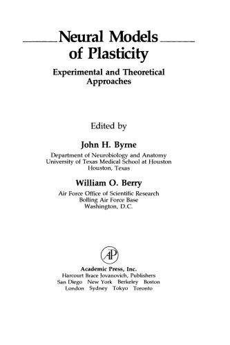 Neural Models of Plasticity. Experimental and Theoretical Approaches