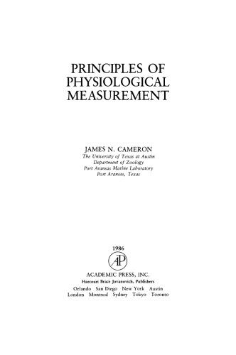 Principles of Physiological Measurement