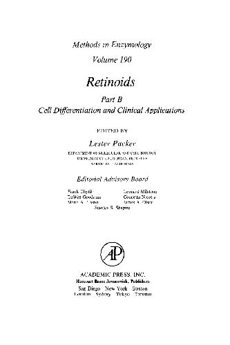 Retinoids: Cell Differentiation and Clinical Applications Part B