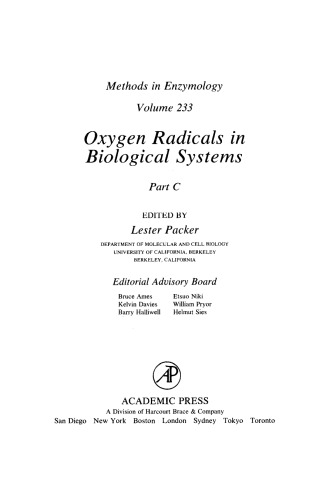 Oxygen Radicals in Biological Systems Part C
