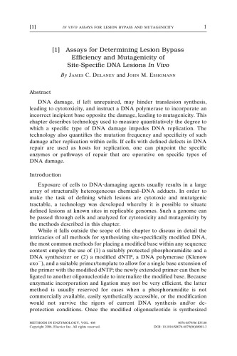 DNA Repair, Part A