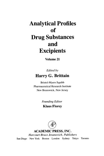 Profiles of Drug Substances Vol 21