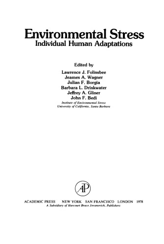 Environmental Stress. Individual Human Adaptations