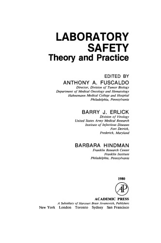 Laboratory Safety Theory and Practice