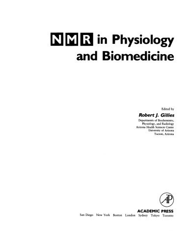 NMR in Physiology and Biomedicine