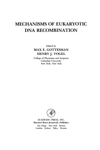 Mechanisms of Eukaryotic DNA Recombination