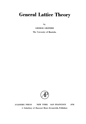 General lattice theory