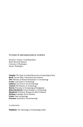 Quantitative Zooarchaeology. Topics in the Analysis of Archaelogical Faunas