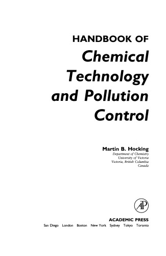 Handbook of Chemical Technology and Pollution Control