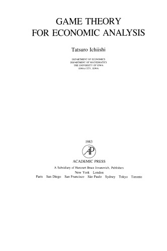 Game Theory for Economic Analysis