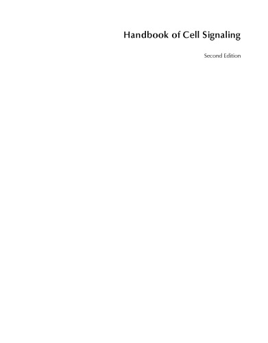 Handbook of Cell Signaling