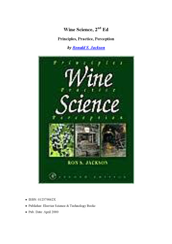 Wine Science: Principles, Practice, Perception