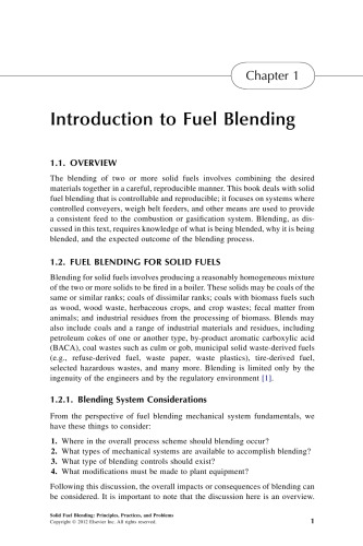 Solid Fuel Blending. Principles, Practices, and Problems