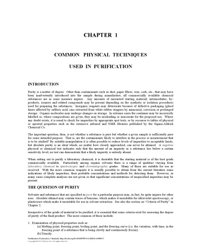 Purification of Laboratory Chemicals
