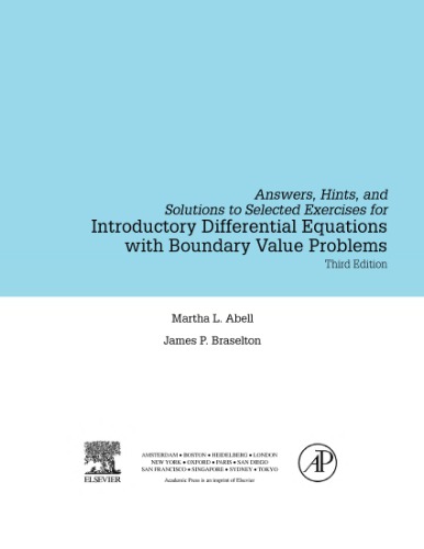 Introductory Differential Equations : with Boundary Value Problems, Student Solutions Manual (e-only)