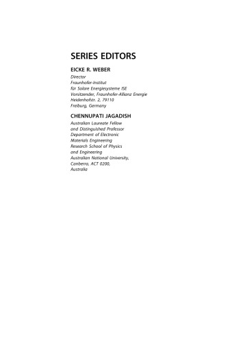 Advances in Photovoltaics: Volume 1
