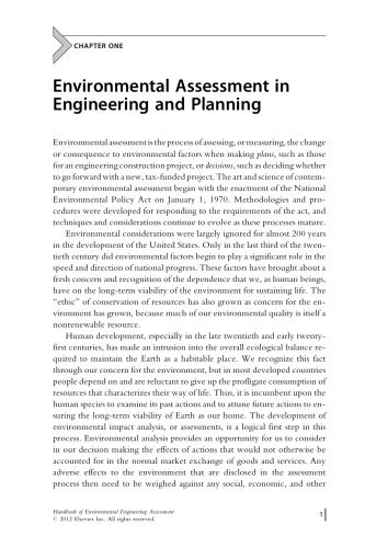 Handbook of Environmental Engineering Assessment