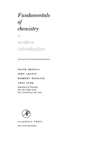 Fundamentals of Chemistry: a Modern Introduction
