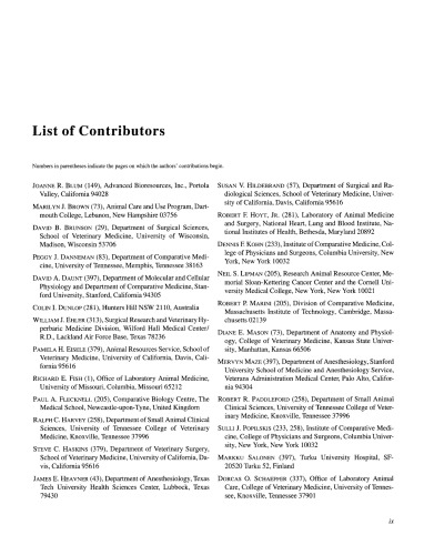 Anesthesia and Analgesia in Laboratory Animals