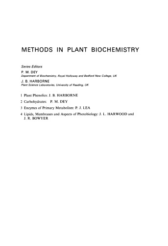 Enzymes of Primary Metabolism