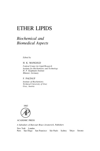 Ether Lipids. Biochemical and Biomedical Aspects