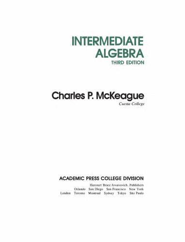 Intermediate algebra