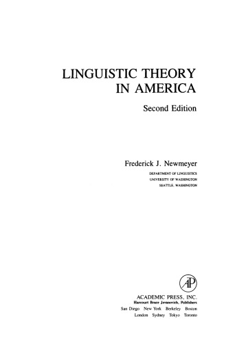 Linguistic Theory in America