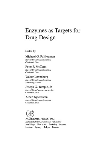 Enzymes As Targets for Drug Design