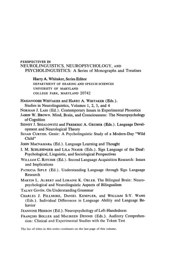 Eye Movements in Reading. Perceptual and Language Processes