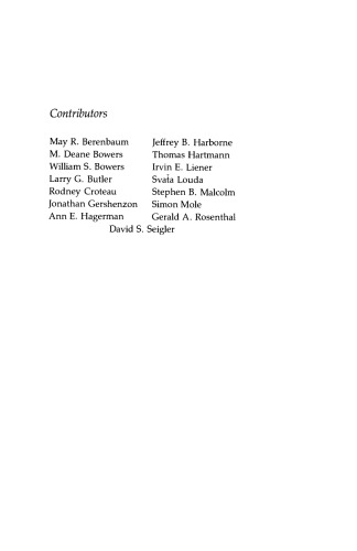 Herbivores: Their Interactions with Secondary Plant Metabolites. Volume I: The Chemical Participants
