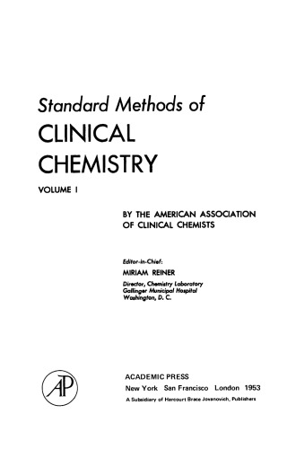 Standard Methods of Clinical Chemistry