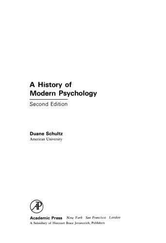 A History of Modern Psychology
