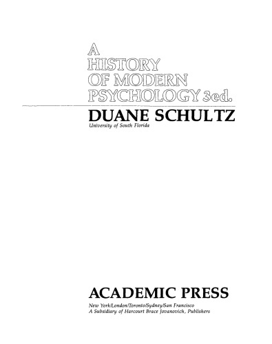 A History of Modern Psychology