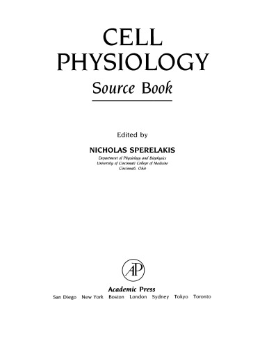 Cell Physiology Source Book