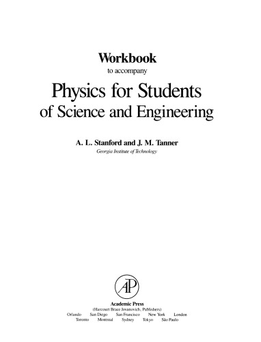 Workbook to Accompany Physics for Students of Science and Engineering