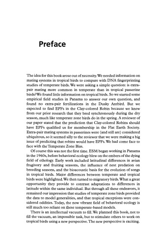 Behavioral Ecology of Tropical Birds