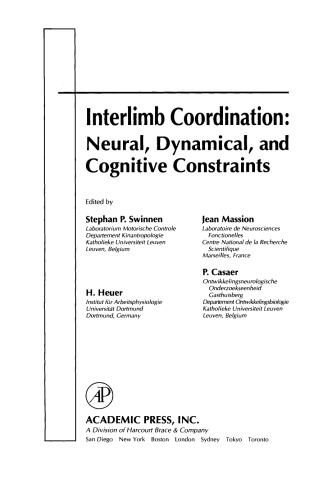 Interlimb Coordination. Neural, Dynamical, and Cognitive Constraints