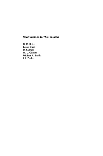 Theoretical Chemistry. Advances and Perspectives