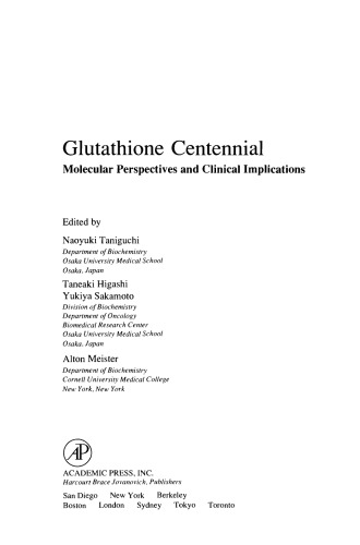Glutathione Centennial. Molecular Perspectives and Clinical Implications