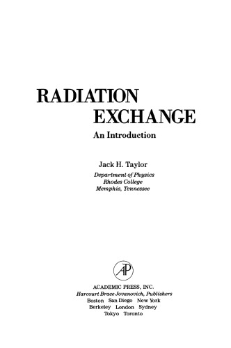 Radiation Exchange. An Introduction