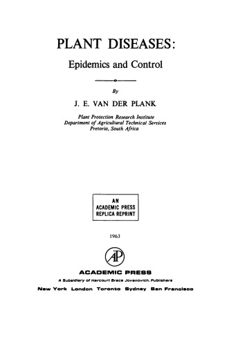 Plant Diseases. Epidemics and Control